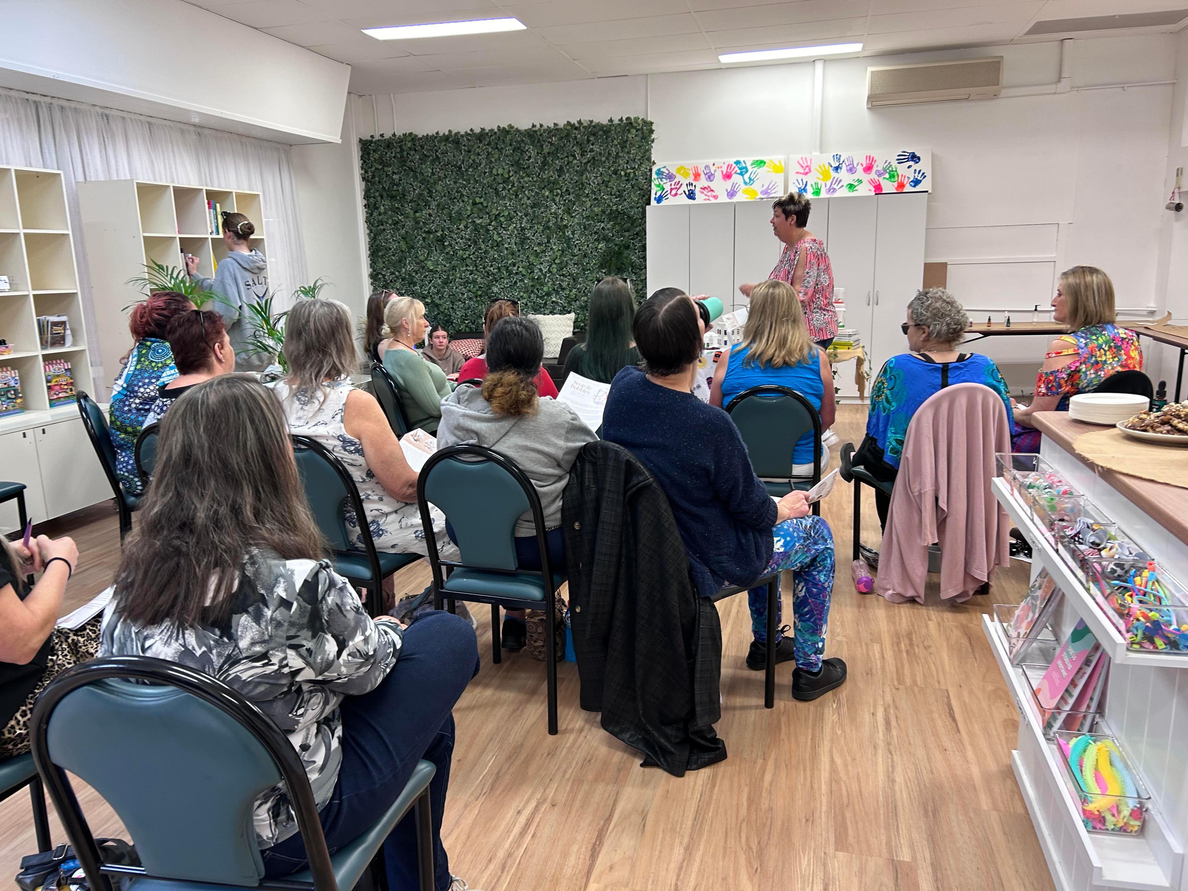 Sharing Low Tox At a Recent Event- Michelle Rowe owner of Centaur Packaging