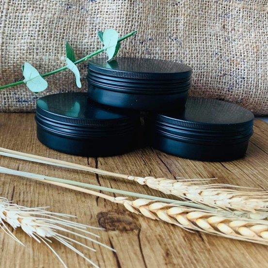 100gm Black Aluminium Tin - centaur packaging