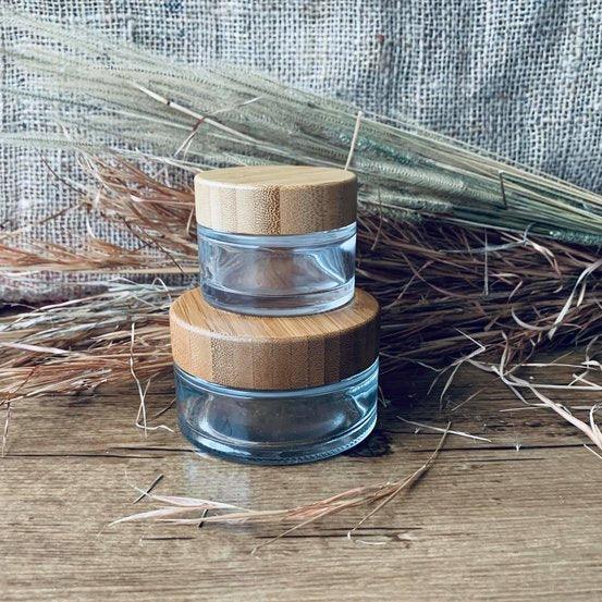 100ml Clear Cream Jar with Bamboo Lid - centaur packaging