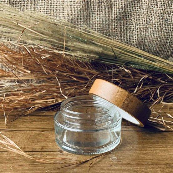 100ml Clear Cream Jar with Bamboo Lid - centaur packaging