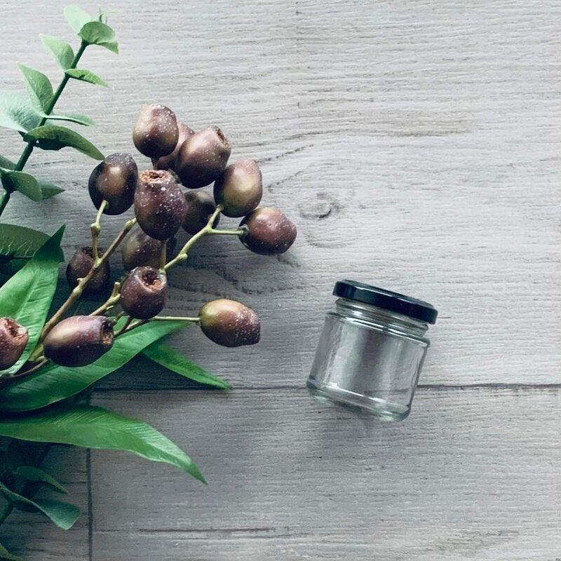 100ml Clear Jam Jar with Black Lid - centaur packaging