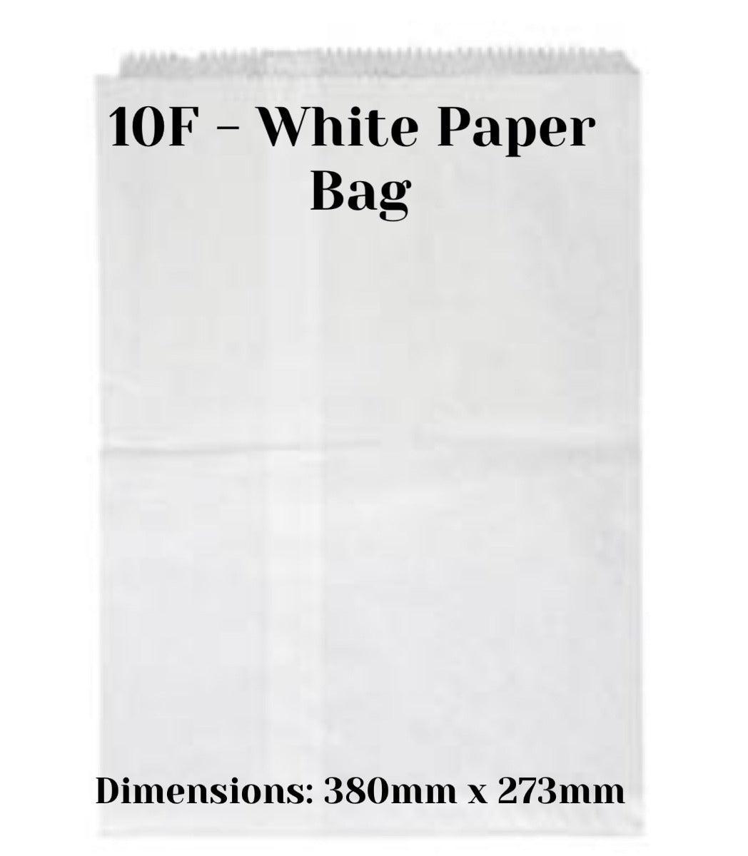 10F White Paper Bag -Pack 500 - centaur packaging