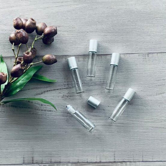 10ml Clear Roller with Frosted Silver Lid-Pack of 5 - centaur packaging