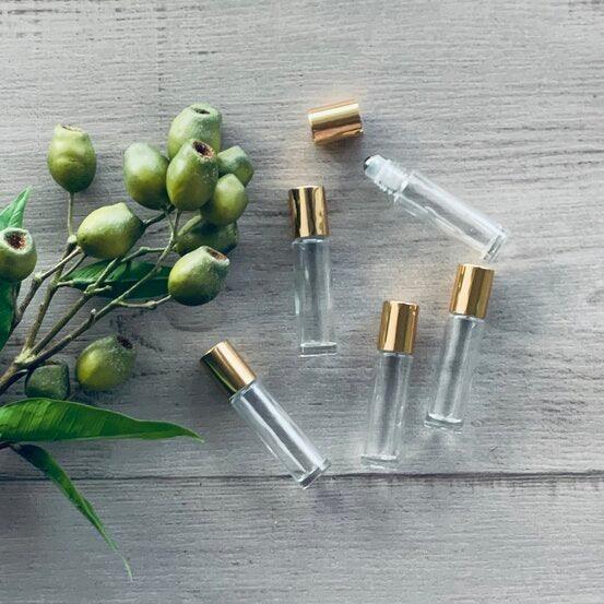 10ml Clear Roller with Perfume gold lid-Pack of 5 - centaur packaging