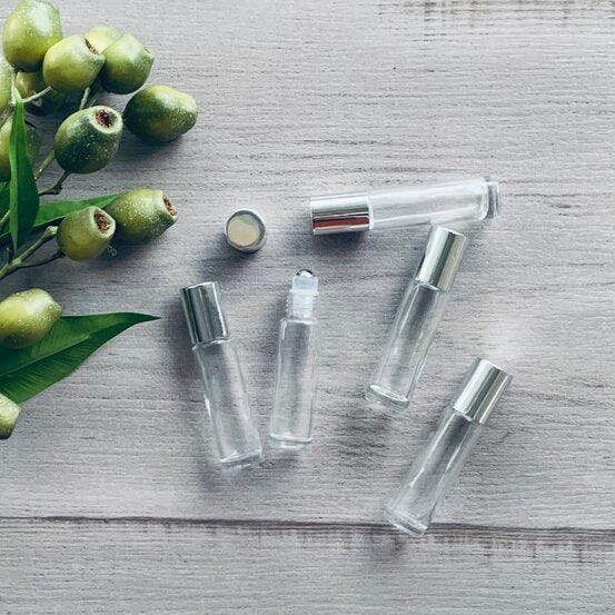 10ml Clear Roller with Perfume Silver lid-Pack of 5 - centaur packaging