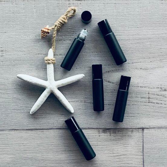 10ml Matt Black Roller with Black Lid - Pack of 5 - centaur packaging