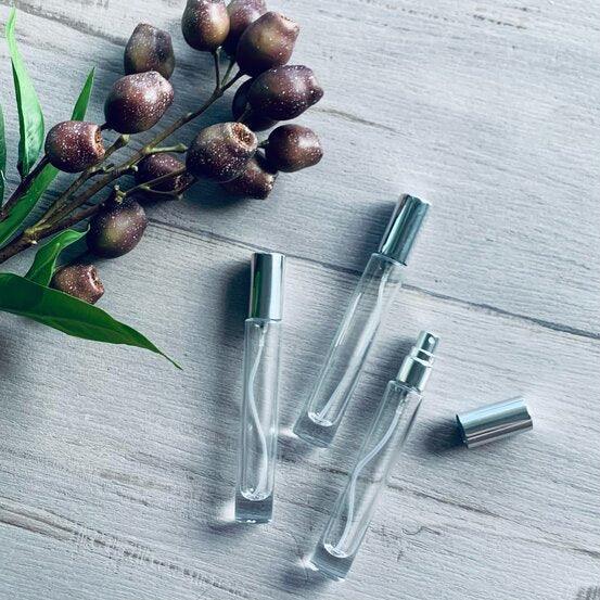 10ml Tall Round Glass Bottle with Silver Mister - centaur packaging