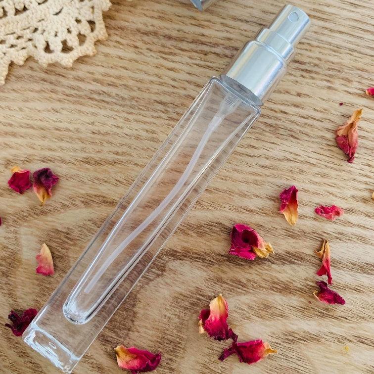 10ml Tall Square Glass Bottle with Silver Mister Spray - centaur packaging