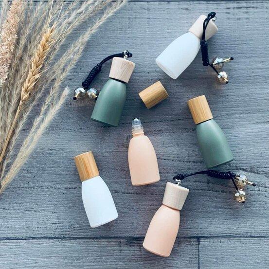 10ml Tara Roller Bottle with Bamboo Lid - White - centaur packaging