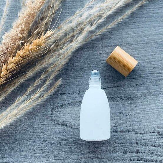 10ml Tara Roller Bottle with Bamboo Lid - White - centaur packaging