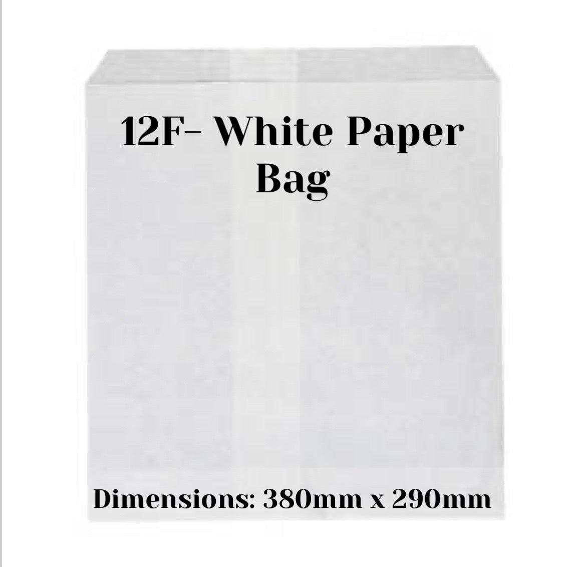12F White Paper Bag-Pack 500 - centaur packaging