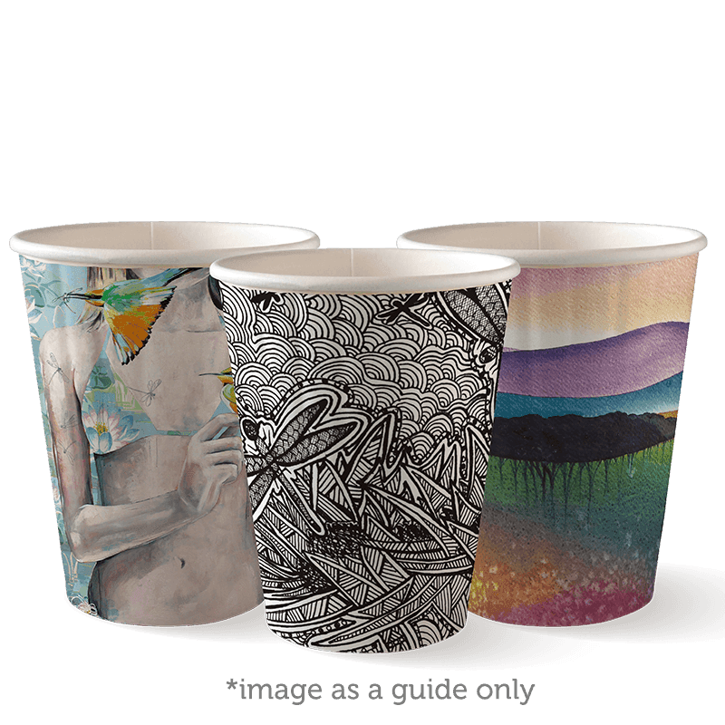 12oz Double wall Art Series Bio Cup- Pack of 40 - centaur packaging