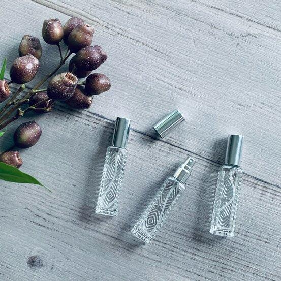 14ml ADELE Clear Glass Bottle with Mister Spray Silver Lid - centaur packaging