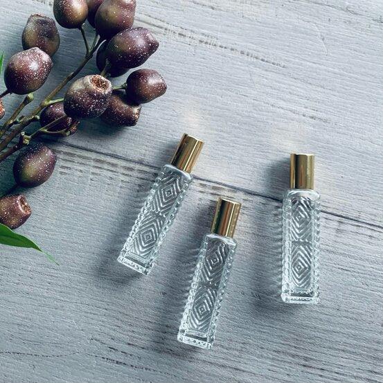 14ml ADELE Clear Glass Bottle with Roller Gold Lid - centaur packaging