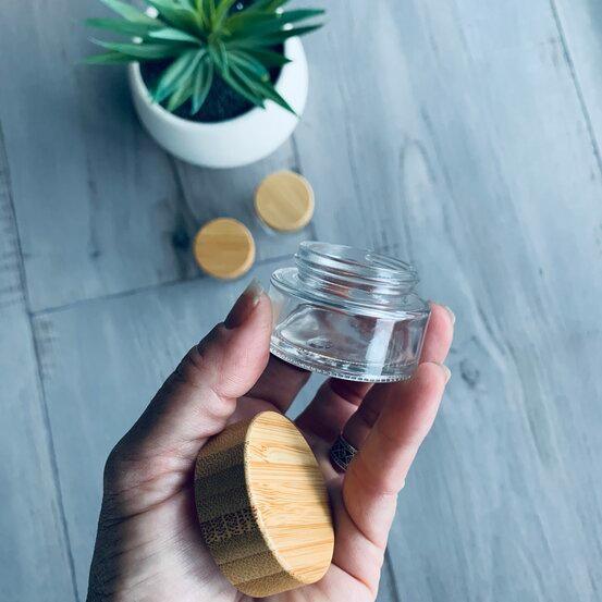 15ml Clear Cream Jar with Bamboo Lid - centaur packaging