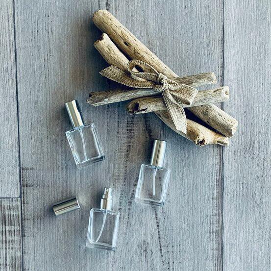 15ml Square Glass Bottle with Silver Perfume Mister - centaur packaging