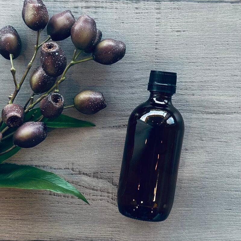 200ml Amber Glass Bottle with Black Tamper Evident Lid - centaur packaging