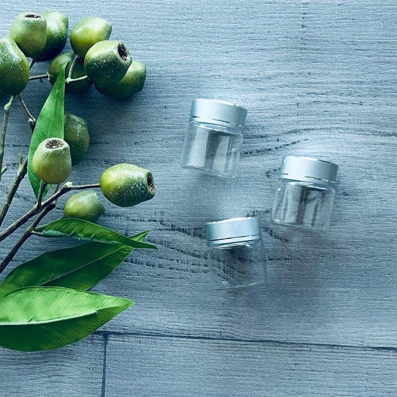 20ml Glass Cylinder Jar with Frosted Silver Lid - centaur packaging