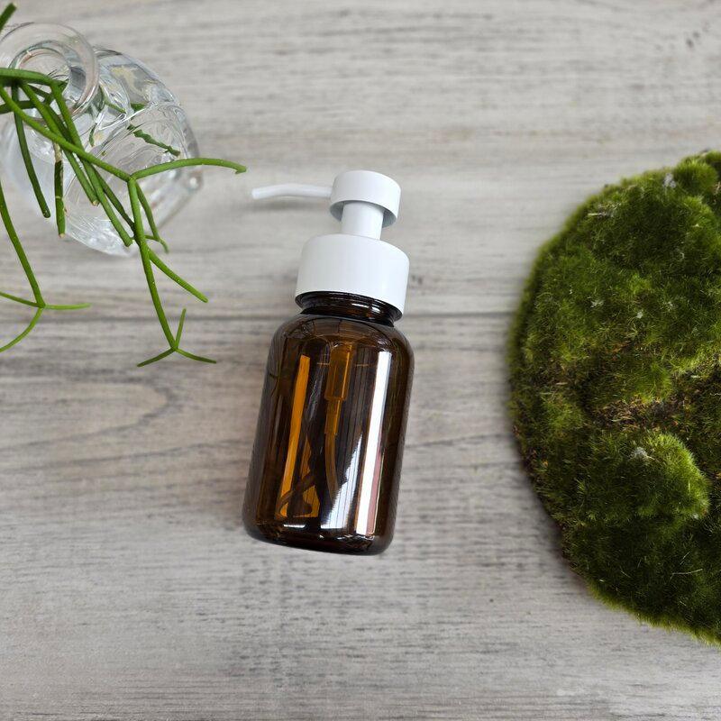 250ml Amber Glass Bottle with White SS Foamer - Centaur Packaging