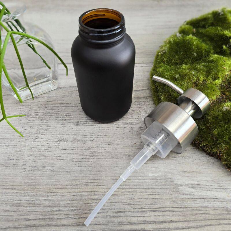 250ml Black Glass Bottle with Silver SS Foamer - Centaur Packaging