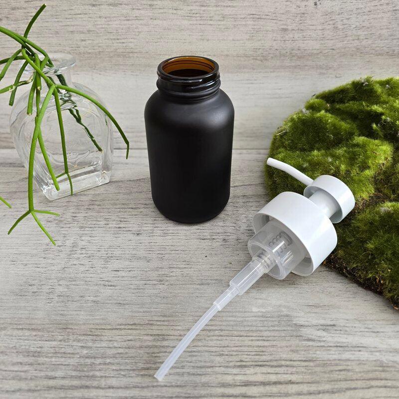 250ml Black Glass Bottle with White SS Foamer - Centaur Packaging