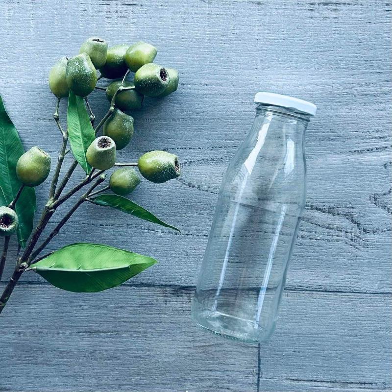 250ml Glass Milk Bottle White Lid - centaur packaging