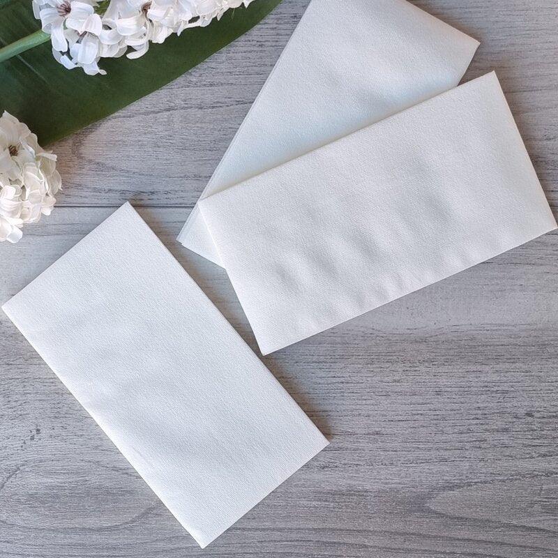 2Ply Dinner Linen Look Napkins White - centaur packaging