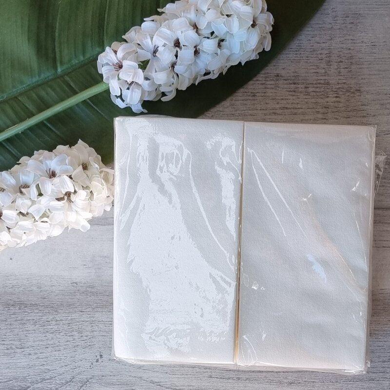 2Ply Dinner Linen Look Napkins White - centaur packaging