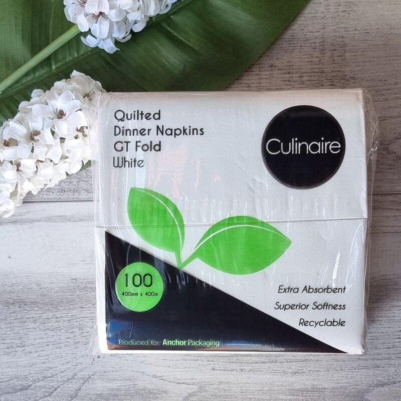 2Ply Dinner Quilted Napkins White - centaur packaging