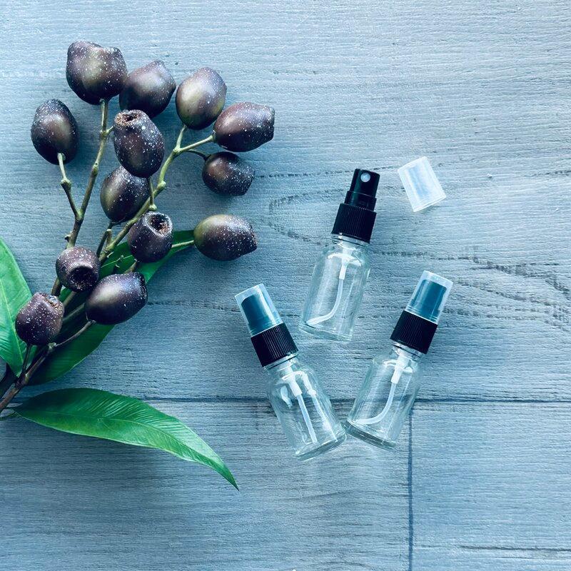 30ml clear bottle with black mister x 3