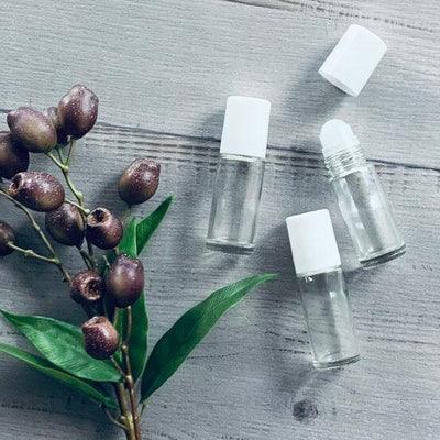 30ml Clear Roller Bottle - White Lid - centaur packaging