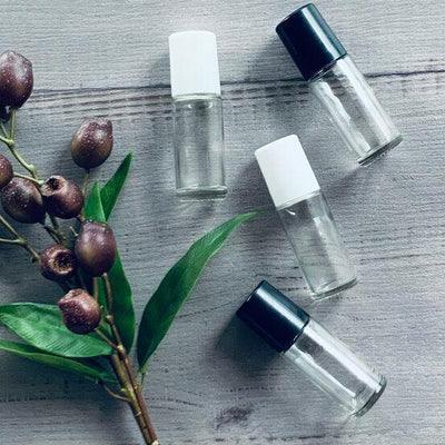 30ml Clear Roller Bottle - White Lid - centaur packaging