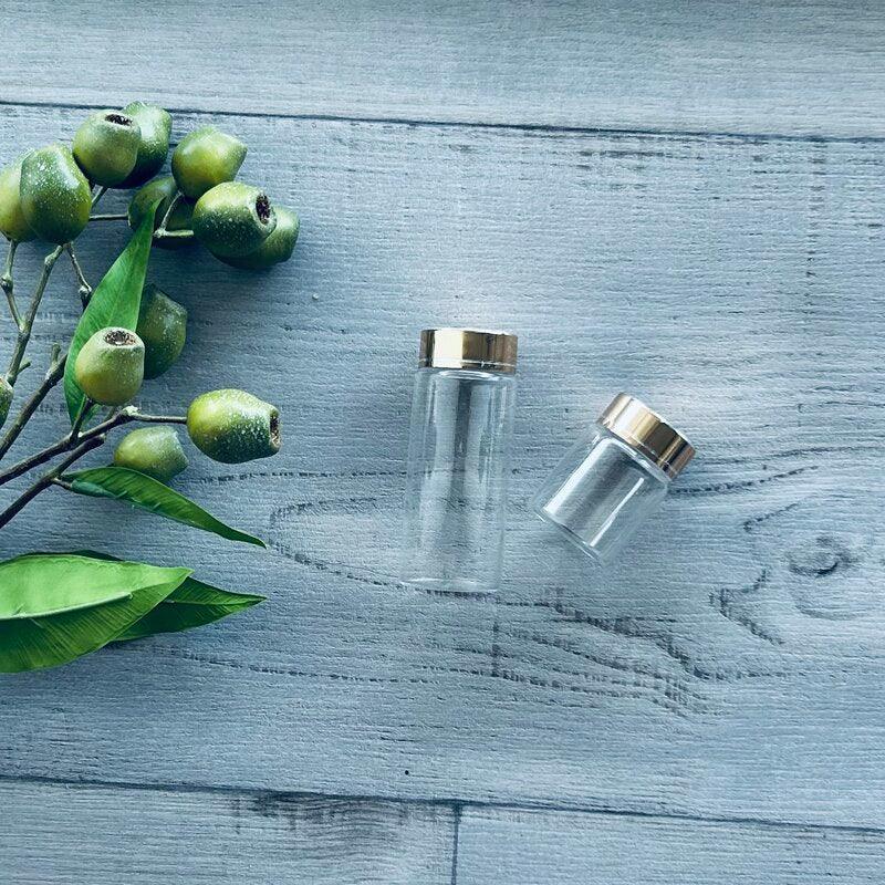 30ml Glass Cylinder Jar with Gold Lid - centaur packaging