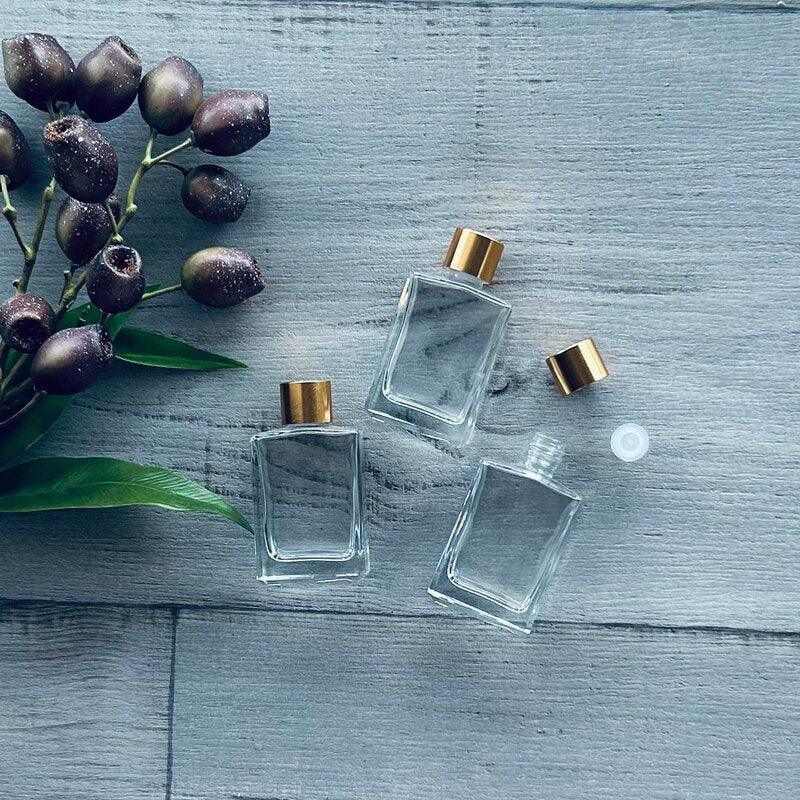 30ml Square Glass Bottle with Gold Screw Top Lid - Centaur Packaging