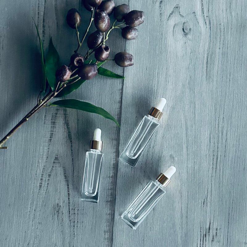 30ml Tall Glass Bottle with Gold Dropper - centaur packaging