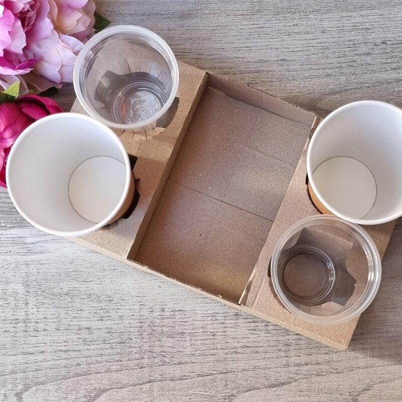 4 Cup Cardboard Tray-Pack of 100 - centaur packaging
