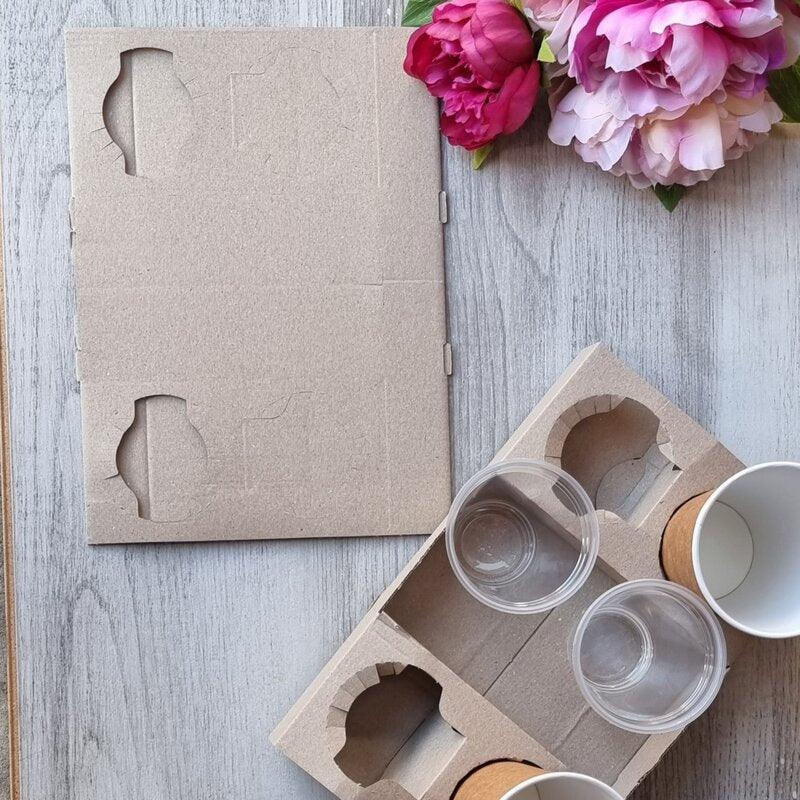 4 Cup Cardboard Tray-Pack of 100 - centaur packaging