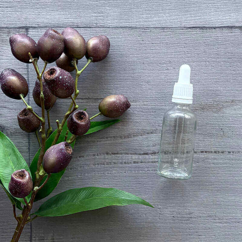 50ml clear glass bottle with white tamper evident dropper lid centaur packaging