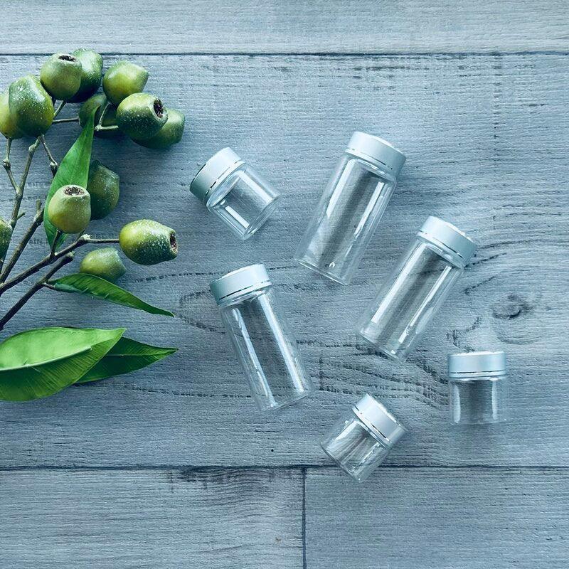 60ml Glass Cylinder Jar with Frosted Silver Lid - centaur packaging