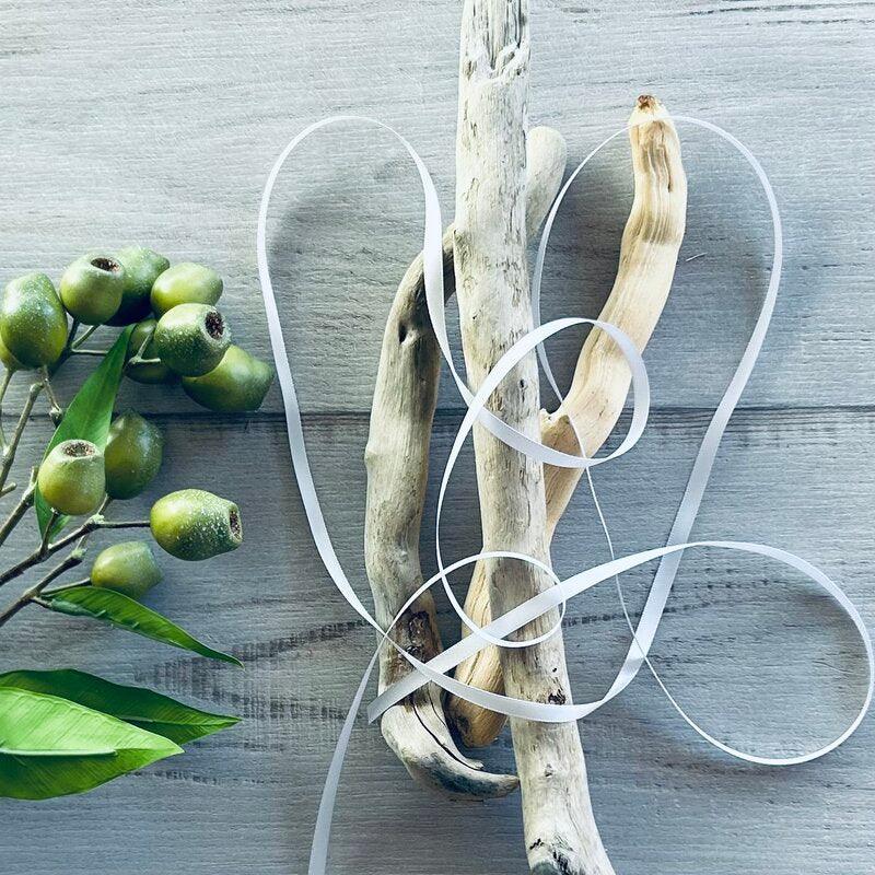 double faced satin ribbon 6mm x 25mt silver