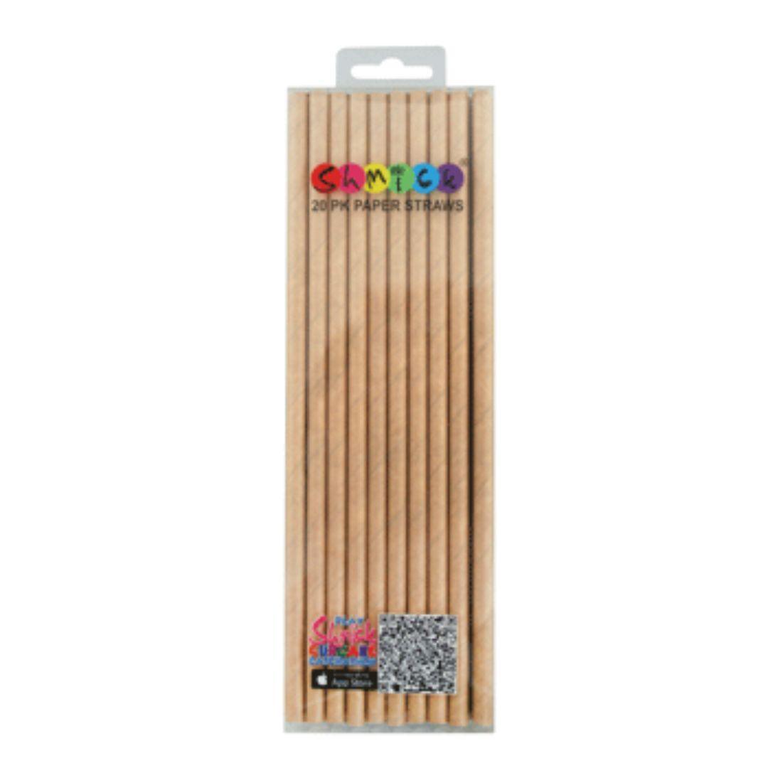 Paper Straws Kraft natural-Pack of 20 - centaur packaging