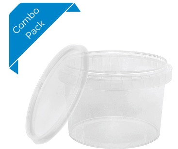 565ml tamper evident round plastic takeaway container - centaur packaging