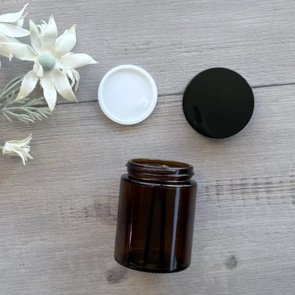 150ml Amber Glass Jar with Wad