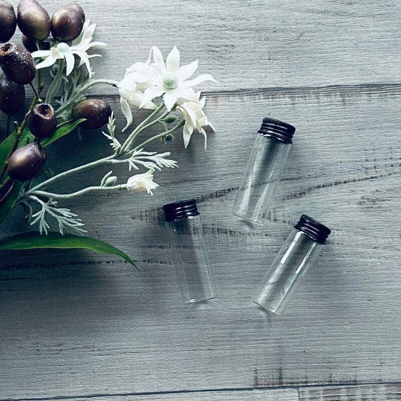 black screw lid clear glass test tube @ centaur packaging