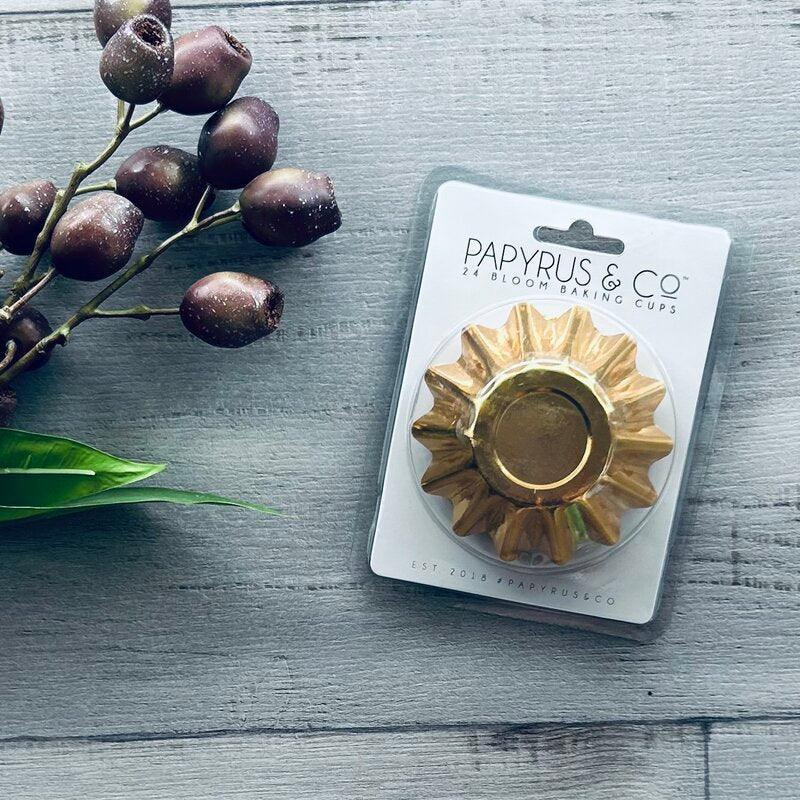 Bloom Cupcake Cups 24pk - Metallic Gold - centaur packaging