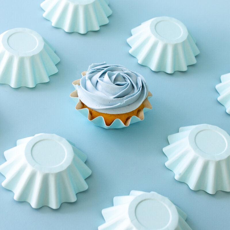 Bloom Cupcake Cups 24pk - Pastel Blue - centaur packaging