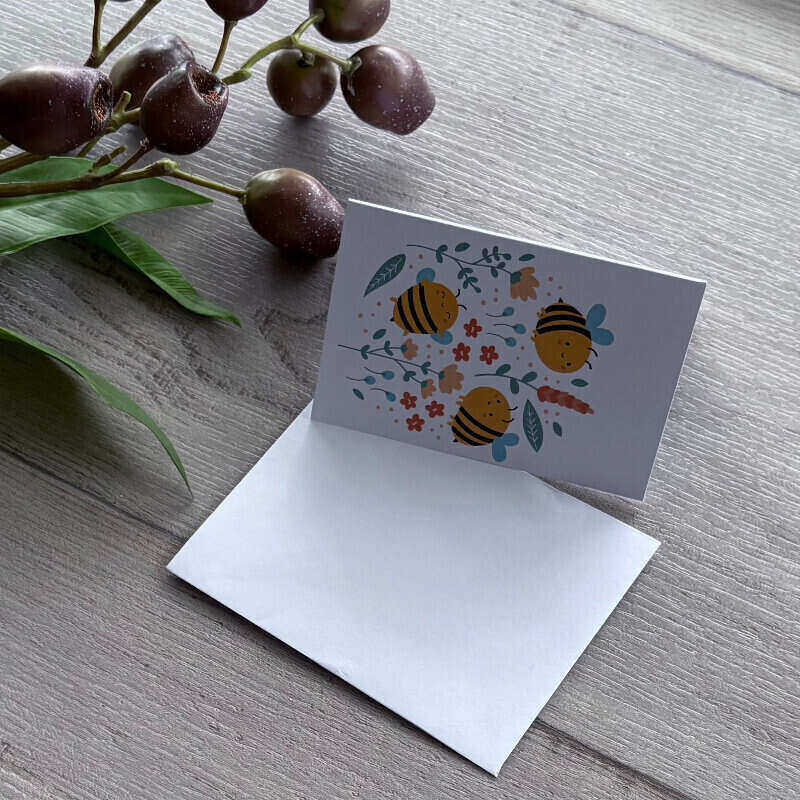 buzzing bees gift card with envelope pk 25