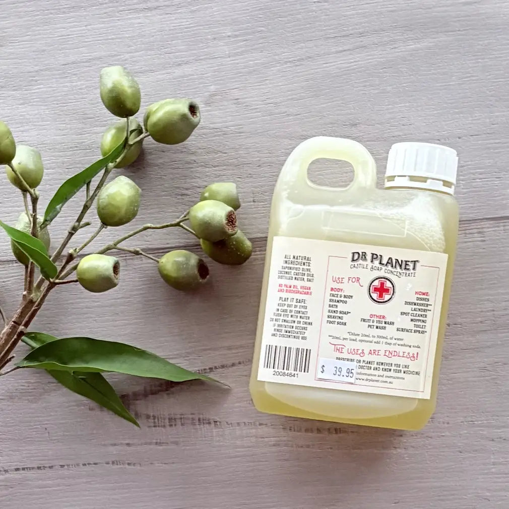 Dr Planet Castile Soap Concentrate 1 Litre - Unscented back view