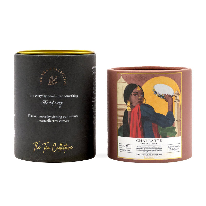 the tea collective chai latte powder 180g centaur packaging