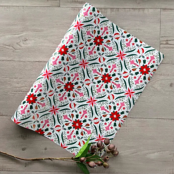 Wrapping Paper - Xmas Mandala Pink, Red, Green & Gold